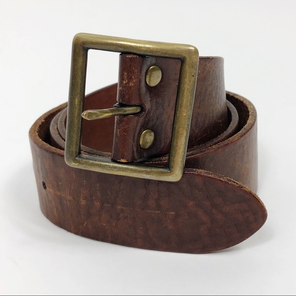 J. Crew Accessories - J. Crew | Brass Buckle Leather Belt Distressed